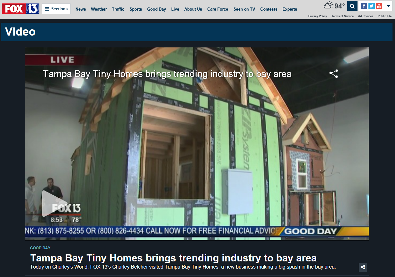 Fox 13 Charlie Belcher | Tampa Bay Tiny Homes