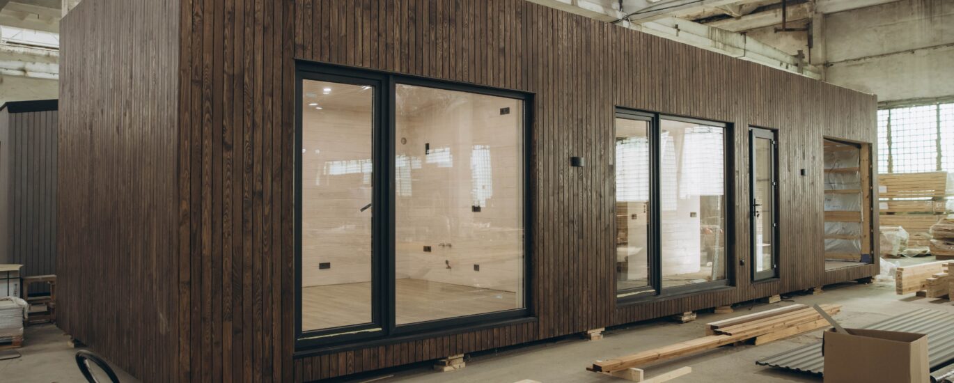 image of tiny home being built in factory