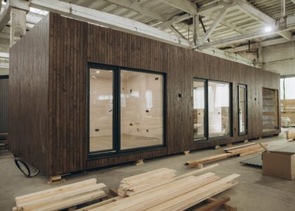 image of tiny home being built in factory